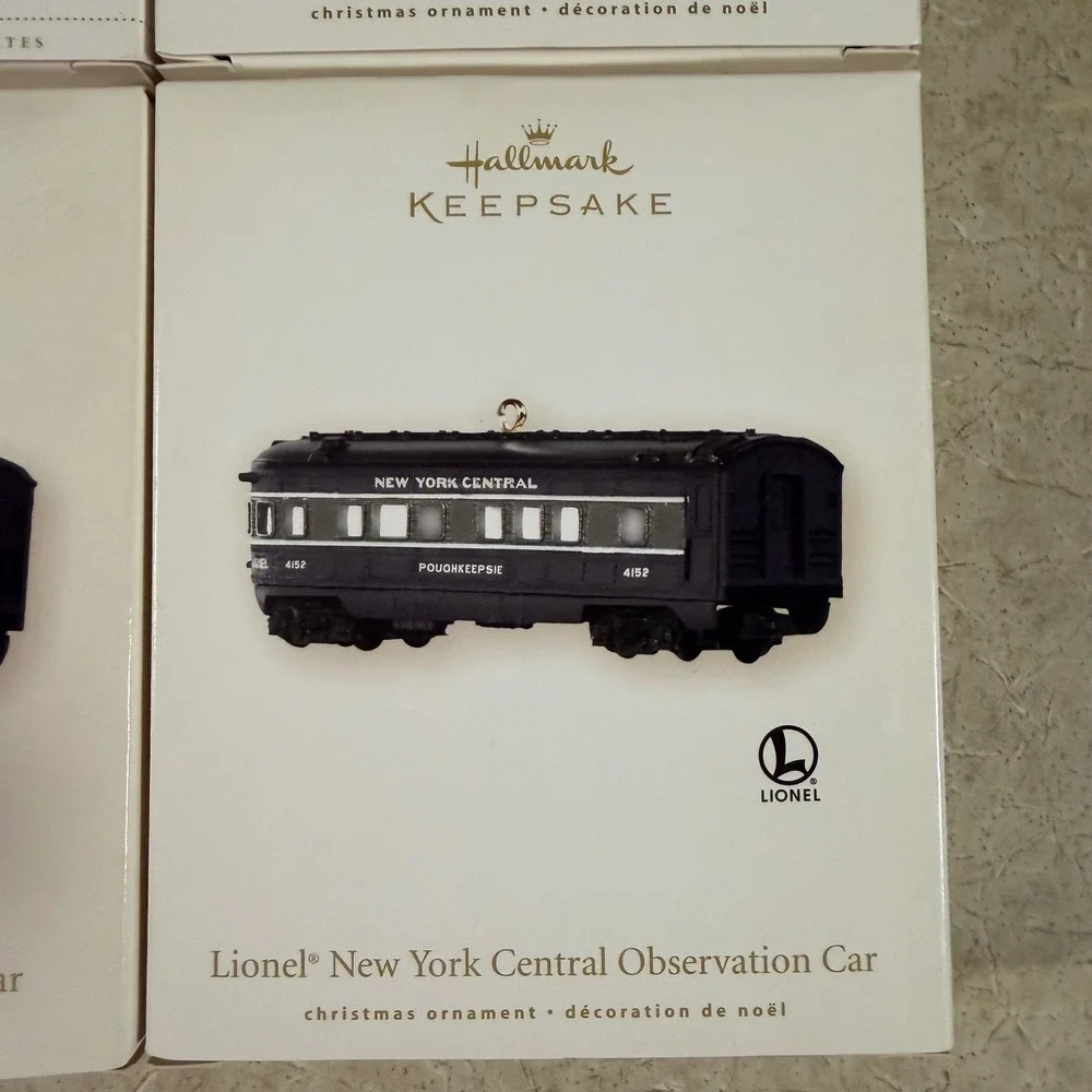 Hallmark Keepsake Lionel Train Ornament Lot of 4 Union Pacific Freedom Train NYC